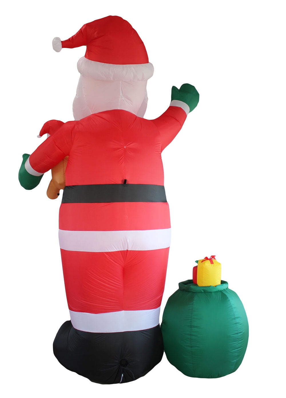 Impact Select Tall 11.8 ft Christmas Inflatable Santa Claus with Gift Bag and Teddy Bear for Xmas Holiday