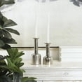 thumbnail image 2 of DecMode 2 Candle Silver Aluminum Metal Candle Holder with Rounded Bases, Set of 2, 2 of 11