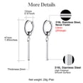 thumbnail image 6 of Silvora Silver Dangle Women Hoop Earrings Hypoallergenic Stainless Steel Long Vertical Bar Minimal Thin Drop Earrings Jewelry Gifts for Girlfriend Wife Valentine's Day, 6 of 6