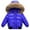 Blue, variant on KAUOD Boys Girls Fuzzy Hooded Puffer Coats Snap Buttons Winter Outwear Windproof Down Jackets Kids Toddler Warm Clothes