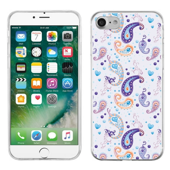 Slim-Fit Case for Apple iPhone 8, OneToughShield ® Premium TPU Gel Phone Case - Paisley Purple