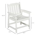 thumbnail image 3 of White Plastic Patio Armchair with Slatted Back, Outdoor Dining Chair for Garden, Lawn, and Poolside Use, 3 of 11