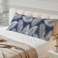 thumbnail image 4 of Navy Blue Palm Leaf Body Pillow Cover 20 x 60 Inch Decorative Pillow Cover Summer Coastal Botanical Tropical Lumbar Pillowcase Seasonal Rectangle Cushion Case for Couch Sofa Bed Living Room, 4 of 9
