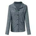 thumbnail image 3 of Vedolay Womens Trench Coat Long Sleeve Knit Cardigan Coats Jacket Coat 2023 Blue,XL, 3 of 3