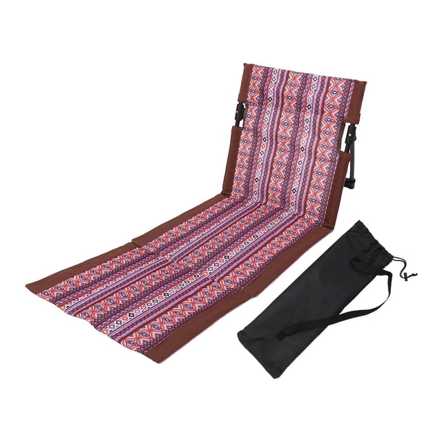 Silla de Playa Tipo Tumbona Asiento de Camping con Respaldo Portátil Plegable con Estructura de Aluminio Y Tela Oxford Adecuada para Piscina Y Jardín Borde marrón