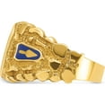 thumbnail image 5 of 10K Yellow Gold Ibgoodman Men's Polished And Nugget Textured With Blue Enamel Lab Created Sapphire Lodge Master Masonic Ringsize 10 - Jbsp, 5 of 5