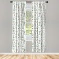 thumbnail image 3 of Ambesonne Floral Curtains, Watercolor Roses Leaf, Pair of 28"x84", Laurel Green White, 3 of 5