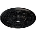 thumbnail image 3 of 30"OD x 3 7/8"ID x 3 1/4"P Flagstone Ceiling Medallion (Fits Canopies up to 3 7/8"), Hand-Painted Jet Black, 3 of 6