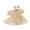 Beige, variant on CIYCuIT Baby Girls Summer Romper Dress Ribbed Short Sleeve Mesh Tulle Patchwork Jumpsuit Newborn Infant Cute Crew Neck A-line Bodysuit with Headband 3M 6M 12M 18M