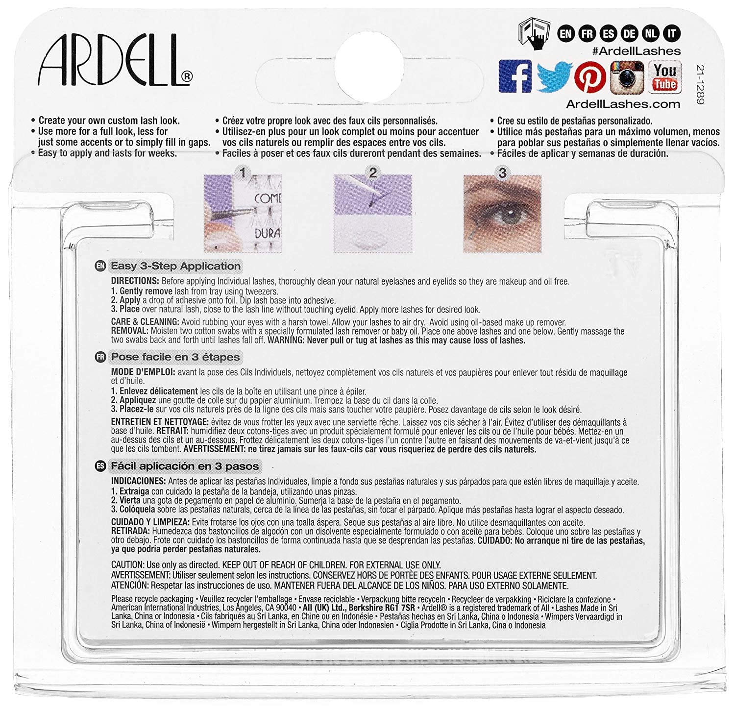 Ardell DuraLash Individual Medium Flare Lashes, Black 56 ea (Pack of 6)
