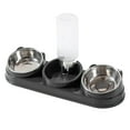 thumbnail image 2 of 3 in 1 Cat Bowl, Cat Food and Water Bowl Set with Water Dispenser and Stainless Steel Bowls, 15° Tilted Pet Raised Three Bowls for Indoor Cats, Small or Medium Sized Dogs, 2 of 4