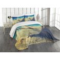 thumbnail image 3 of Ambesonne Industrial Quilted Bedspread Set 3 Pcs, Dust Machine, King Size, Blue Pale Yellow Black, 3 of 5