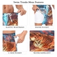 thumbnail image 5 of joogoo Men's Tigers with Water Fire Swim Trunks with Liner Pocket Beach Shorts X-Large, 5 of 9