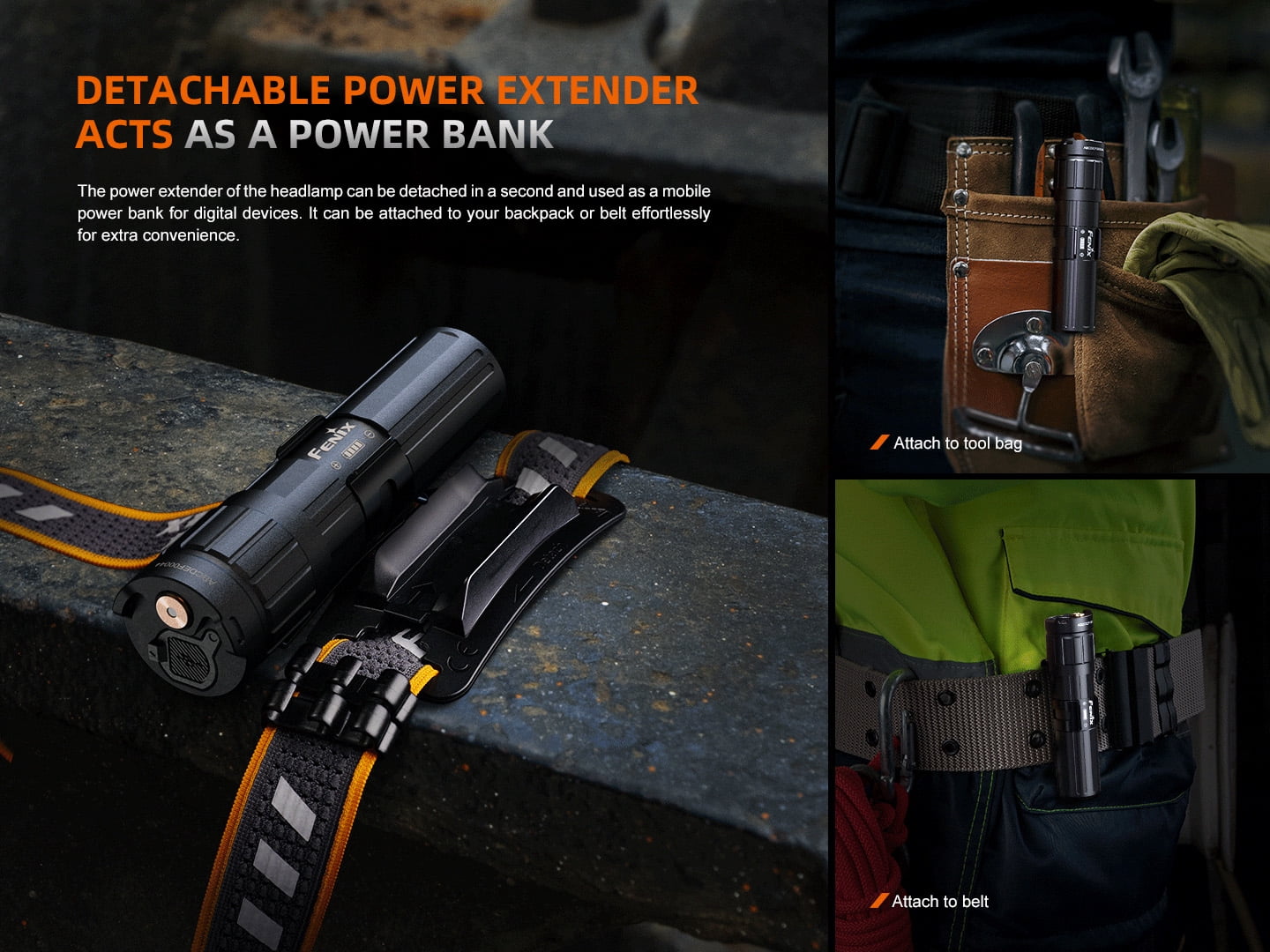 Fenix HM75R 1600 Lumen USB-C Rechargeable Headlamp with Extra Long Runtime + LumenTac Organizer
