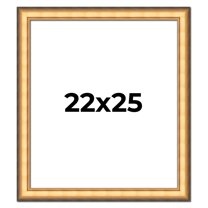 22x25 Frame Gold Plein Aire Solid Wood Picture Frame Width 2 Inches | Interior Frame Depth 0.5