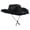 Black, variant on Women´s Wide Brim Cowboy Hat Adult Solid Color Fluffy Feather Trim Hat Vintage Western Cowgirl Cap for Dating Party