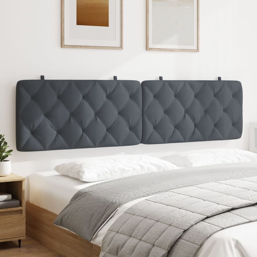 vidaXL Headboard Cushion Dark Grey Velvet (100% polyester) Large
