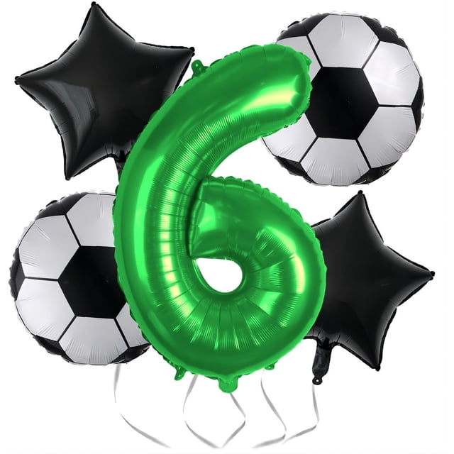 Yanonmyfd Soccer Balloons 10th Birthday Decorations for Boy - Soccer Birthday Party Balloons World Cup Sports Theme Party Decorations Decor Supplies - 32inch Foil Mylar Green 10 Balloon,Green 6