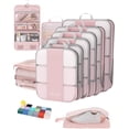 thumbnail image 1 of Set de cubos de embalaje con compresión OlarHike de 10 piezas para viaje, rosa, 1 of 9
