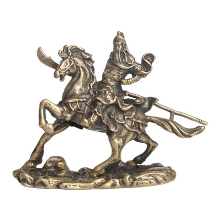 

Brass Horse-riding Guan Yu Tabletop Ornament Tea Pet Bronze Ware for Decor