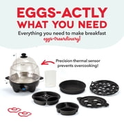 Dash Deluxe Egg Cooker, 12 Egg Electric Boiler, Hard Boiled & Poached, Black