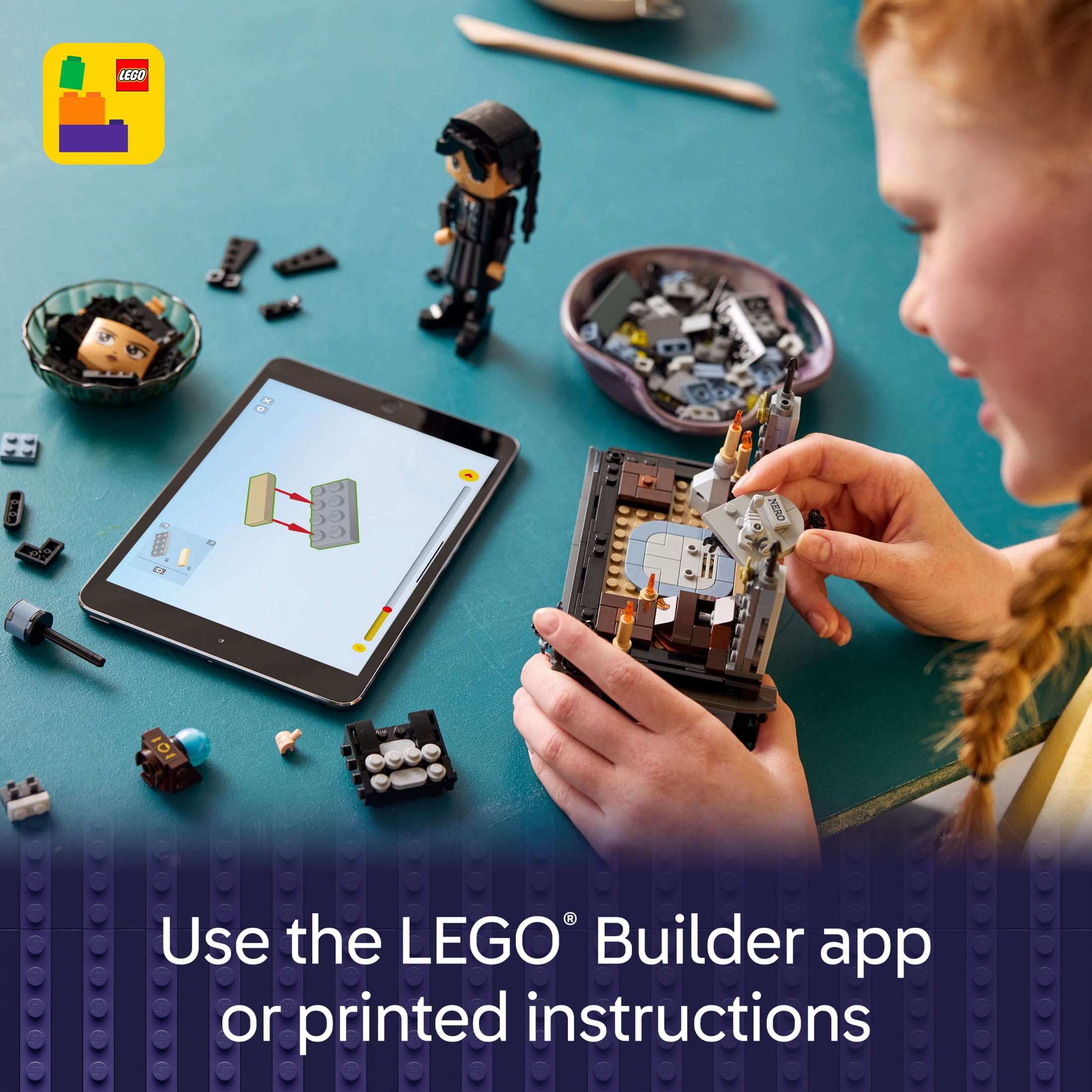 LEGO Wednesday Addams Figure - Building Toy for Kids, Girls & Boys, Ages 10+ - Collectible Wednesday Addams Doll with Display for Fans - Gift Idea for Birthday - 76780