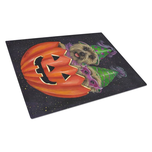 Carolines Treasures PPP3056LCB Cairn Terrier Halloween PeekaBoo Glass Cutting Board Large, 12H x 16W, multicolor