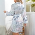 thumbnail image 6 of Lake Life Tree Boat Paddle Lighthouse Fish Pattern Night Robe Long Sleeve V Neck Robe With Belt Women's Sleepwear Dresses, 6 of 9