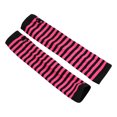 thumbnail image 2 of Resicozy Women's Fingerless Gloves Striped Elbow Length Knitted Arm Warmers Long Knitted Fingerless Gloves Thumbhole Stretch Arm Warmers Hot Pink, 2 of 3