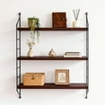 thumbnail image 3 of Floating Shelves for Wall, 3-Tier Wall Shelves with Adjustable Shelf, Wood Storage Shelf for Books, Room Decor, Hanging Shelf for Living Room, Bedroom, 3 of 8