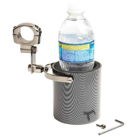 Graphite Motorcycle Cup Holder - Diamond Plate™ Graphite Design Motorcycle Cup Holder