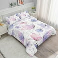 thumbnail image 4 of Psoiuetr Watercolor Butterfly Comforter Set Full Size for Girls Kids Teens Pink Purple Bedding Set 3 Pieces, 4 of 7
