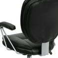thumbnail image 3 of Flash Furniture Mid-Back Black LeatherSoft Swivel Task Office Chair with Pillow Top Cushioning and Platinum Epoxy Base & Arms, 3 of 12