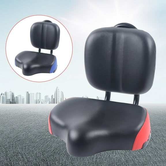 29.2*24*35cm Comfort Bike Seat W/ Backrest Saddle Bicycle Tricycle Wider Seat Cushion Black