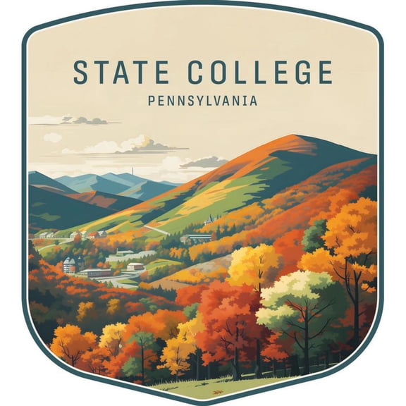 State College Pennsylvania Souvenir Decorative Vinyl Decal Sticker (2-Inch)