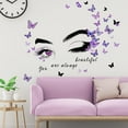 thumbnail image 4 of Farcauo Eye Wall Decals Peel and Stick Bedroom Decor for Women Eyelashes Inspirational Wall Murals Home Wall Decor Living Room Motivational Wall Stickers & Murals Eye Butterflies Wall Decals, 4 of 6