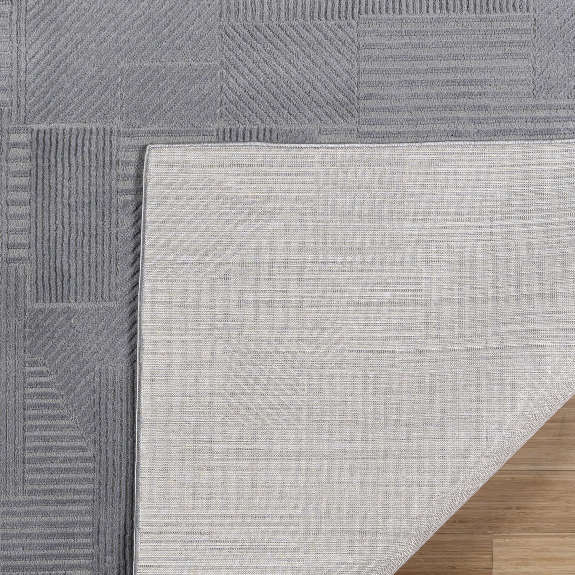 Arlo Dearra Modern Geometric Gray Area Rug, 9x13