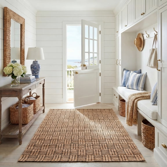 Safavieh Natural Fiber Meryl Geometric Area Rug, Natural/Black, 5' x 8'