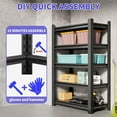thumbnail image 4 of Hzdbhd Garage Shelving Unit Rustproof 72" H3000bls Heavy Duty Storage Shelves Easy Assembly 5 Tier Adjustable Metal Steel (72"*35.4 * 15.73"), 4 of 6