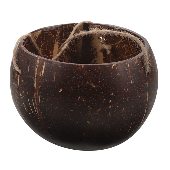 PENIKOKO Handmade Coconut Shell Hanging Planter with Rope for Indoor and Outdoor Plant Decoration and Garden Use