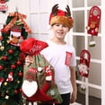 thumbnail image 3 of Saco navideño de Papá Noel para niños, bolsa de almacenamiento de dulces con estampado exquisito de Papá Noel, bolsa de dulces de Navidad de lino, 3 of 4