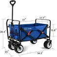 thumbnail image 5 of BEAU JARDIN Folding Wagon Cart 350 Pound Capacity Collapsible Foldable Beach Wagon with Big Wheels for Sand Camping Grocery Canvas Garden Sports Heavy Duty Shopping All Terrain Utility Blue, 5 of 9