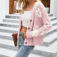 thumbnail image 1 of Cárdigan Cárdigan de punto para mujer con botones, suéter suelto con margaritas bonitas, cárdigan (rosa XL) Kuymtek Rosa T XL para Mujer, 1 of 6