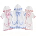 thumbnail image 1 of Baby Girl Hooded Swim Cover Up - Gingham Ruffle Bow Beach Robe for Pool  Summer, 1 of 10
