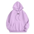 thumbnail image 4 of Wdgfv Soft Comfortable Hoodie Women Women's Hoodies & Sweatshirts Fashion Casual Bow Print Pocket Hoodie for, 4 of 5