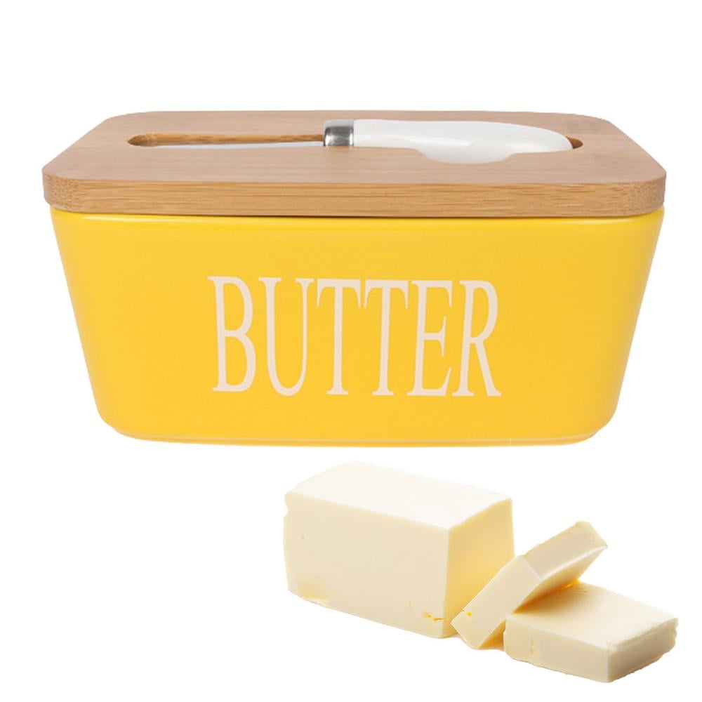Ksruee Butter Dish with Lid Ceramic Butter Holder Container Butter Dish