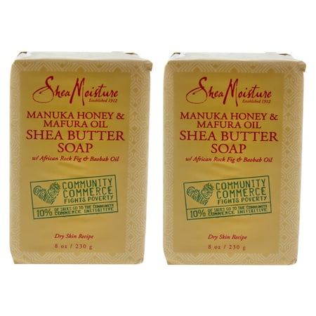 Manuka Honey & Mafura Oil Shea Butter Soap - Dry Skin by Shea Moisture for Unisex - 8 oz Bar Soap - Pack of