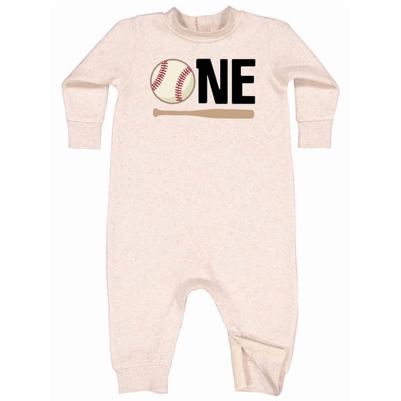 Inktastic 1st Birthday Baseball Boys First Baby Fleece Romper