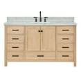 thumbnail image 2 of Ariel Cambridge 61 Inch Single Oval Sink Bathroom Vanity With Italian Carrara Marble Countertop 1.5 Inch Edge In Oak, 2 of 10
