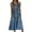 Z1#Navy600, variant on Puliio Sleeveless Midi Dress for Women Summer Floral Print V Neck Button Front Loose Dress with Pockets